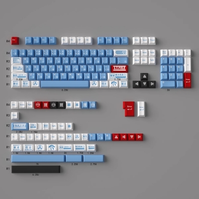 EVA Lilith 104+25 Full PBT Dye-subbed Keycaps Set for Cherry MX Mechanical Gaming Keyboard